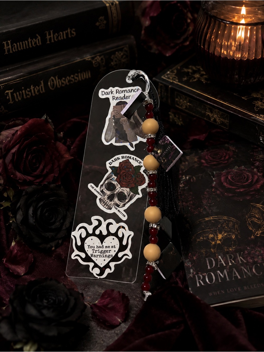 Dark Romance Book Lovers hand crafted bookmark